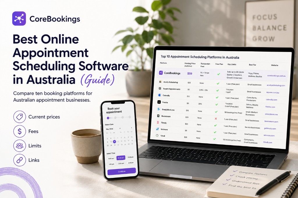 Best online appointment scheduling software in Australia - compare platforms, pricing, fees and limits