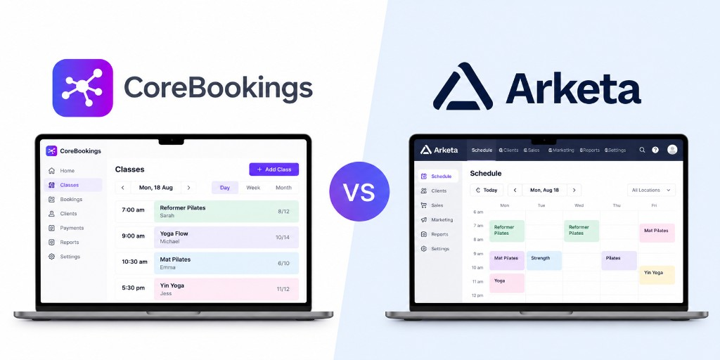 CoreBookings vs Arketa comparison for Australian studios