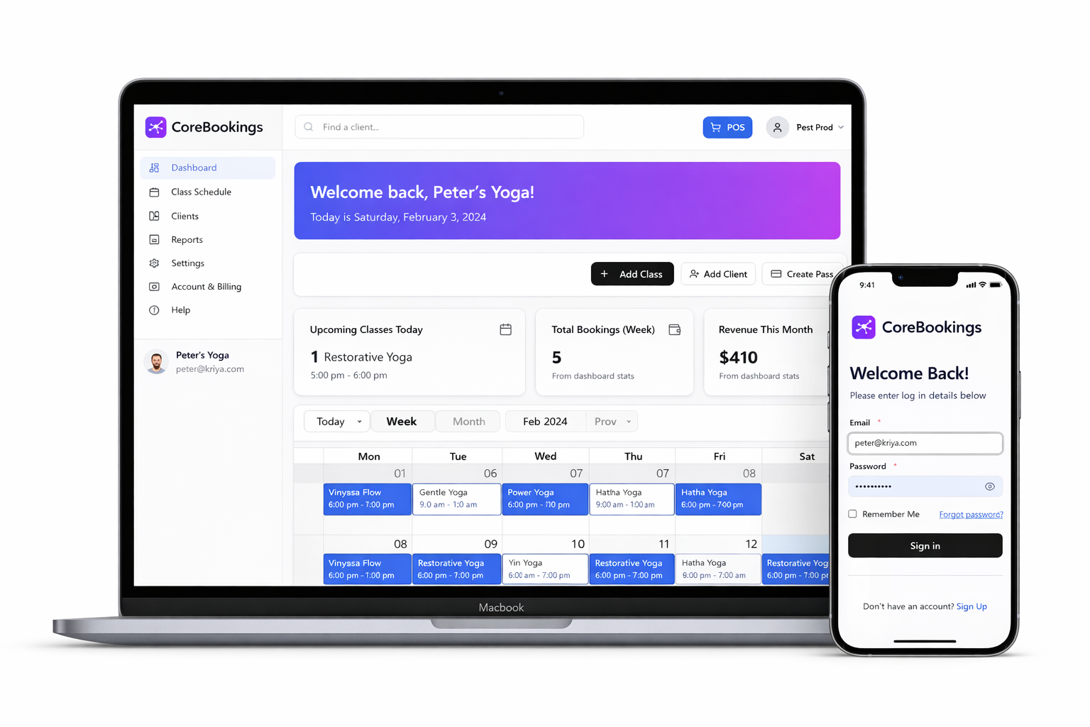 Mobile Friendly Booking System Dashboard plus a Mobile App